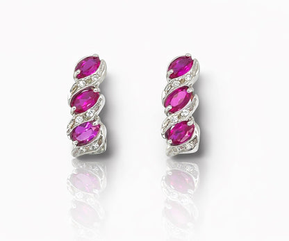 Ruby Cascade Diamond Twist Earrings