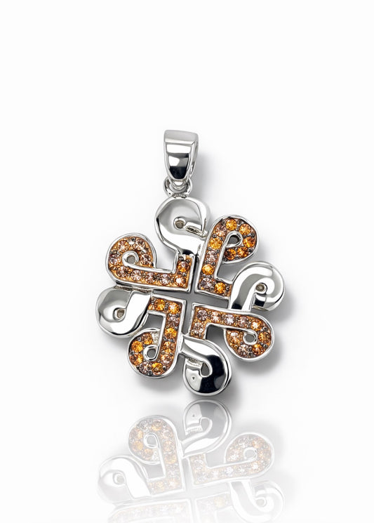 Golden Ember Cross Pendant