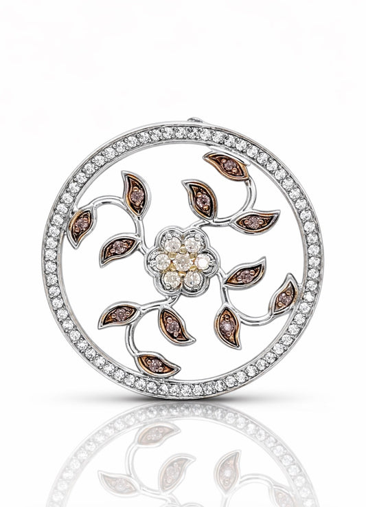 Blossoming Vine Diamond Medallion Pendant