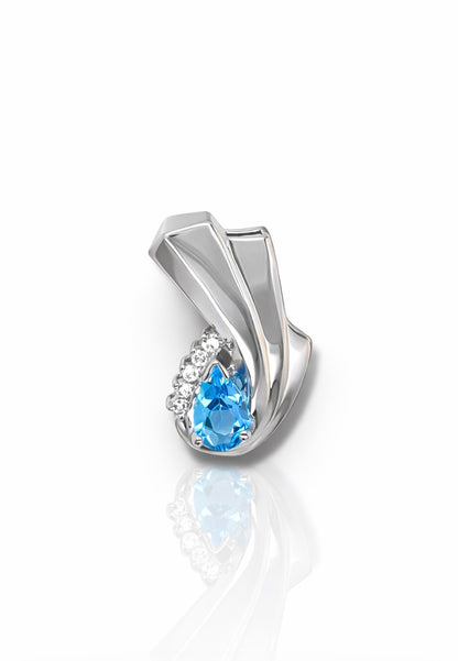 Azure Flame Diamond Drop Pendant