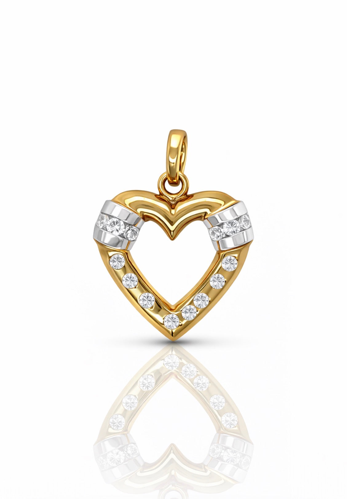 Golden Embrace Diamond Heart Pendant