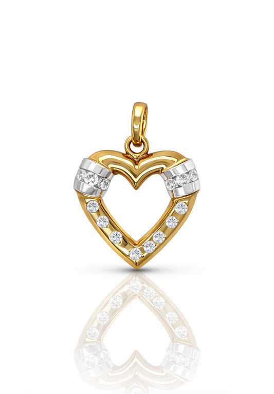 Golden Embrace Diamond Heart Pendant
