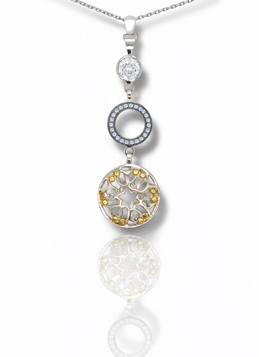 Trinity Bloom Diamond Drop Pendant