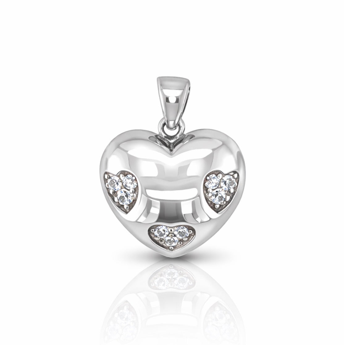 Triple Heart Diamond Love Pendant
