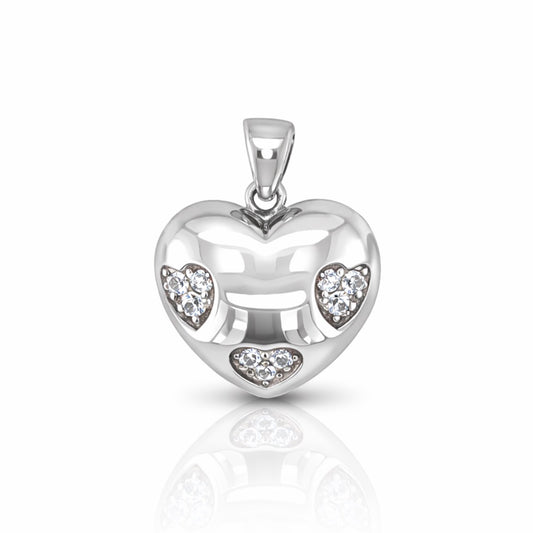 Triple Heart Diamond Love Pendant