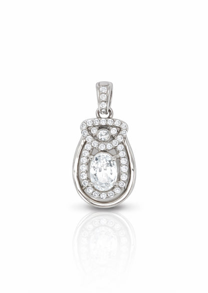 Radiant Oval Halo Drop Pendant