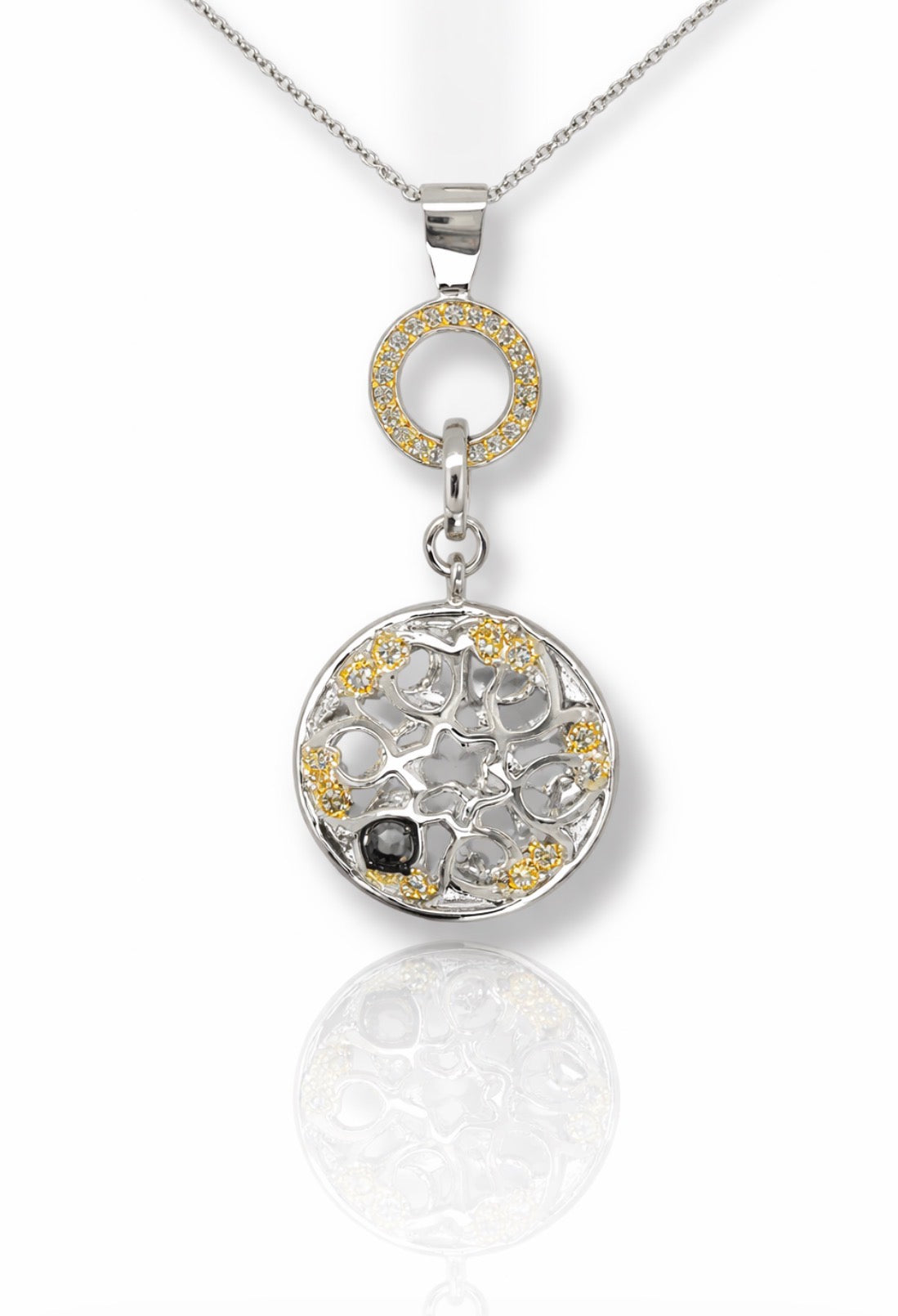 Golden Halo Filigree Medallion Pendant