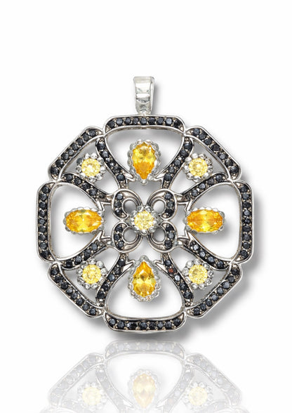 Midnight Sun Floral Diamond Pendant