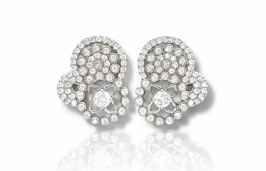 Celestial Diamond Cluster Floral Earrings