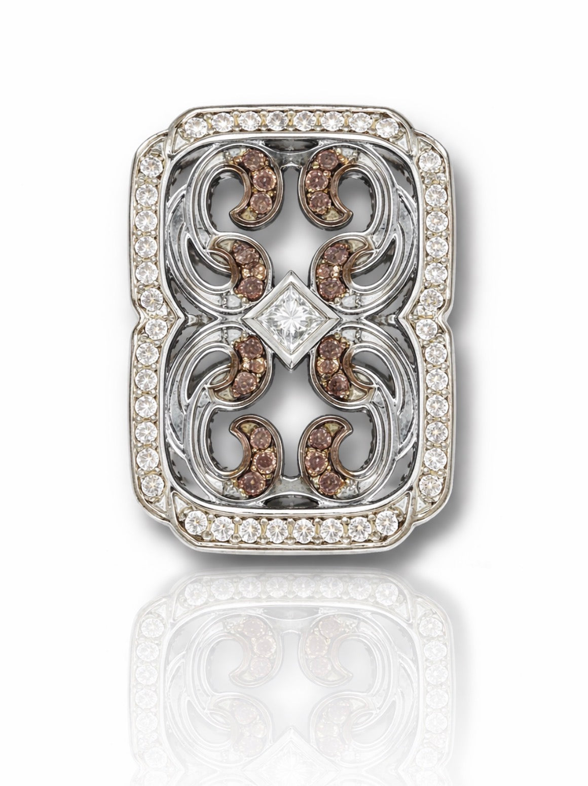 Vintage Chocolate Diamond Filigree Pendant