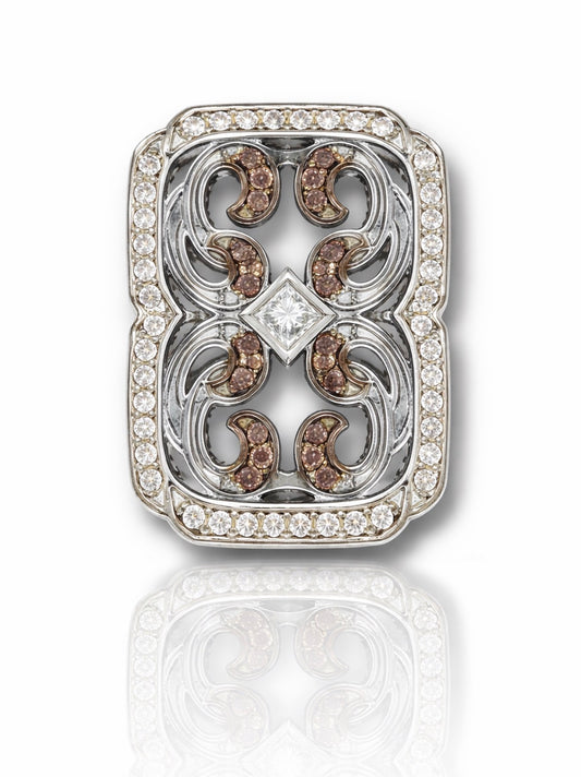 Vintage Chocolate Diamond Filigree Pendant