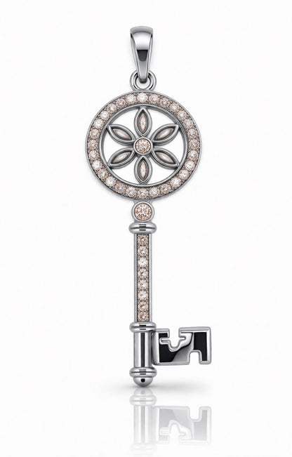 Champagne Blossom Key Pendant
