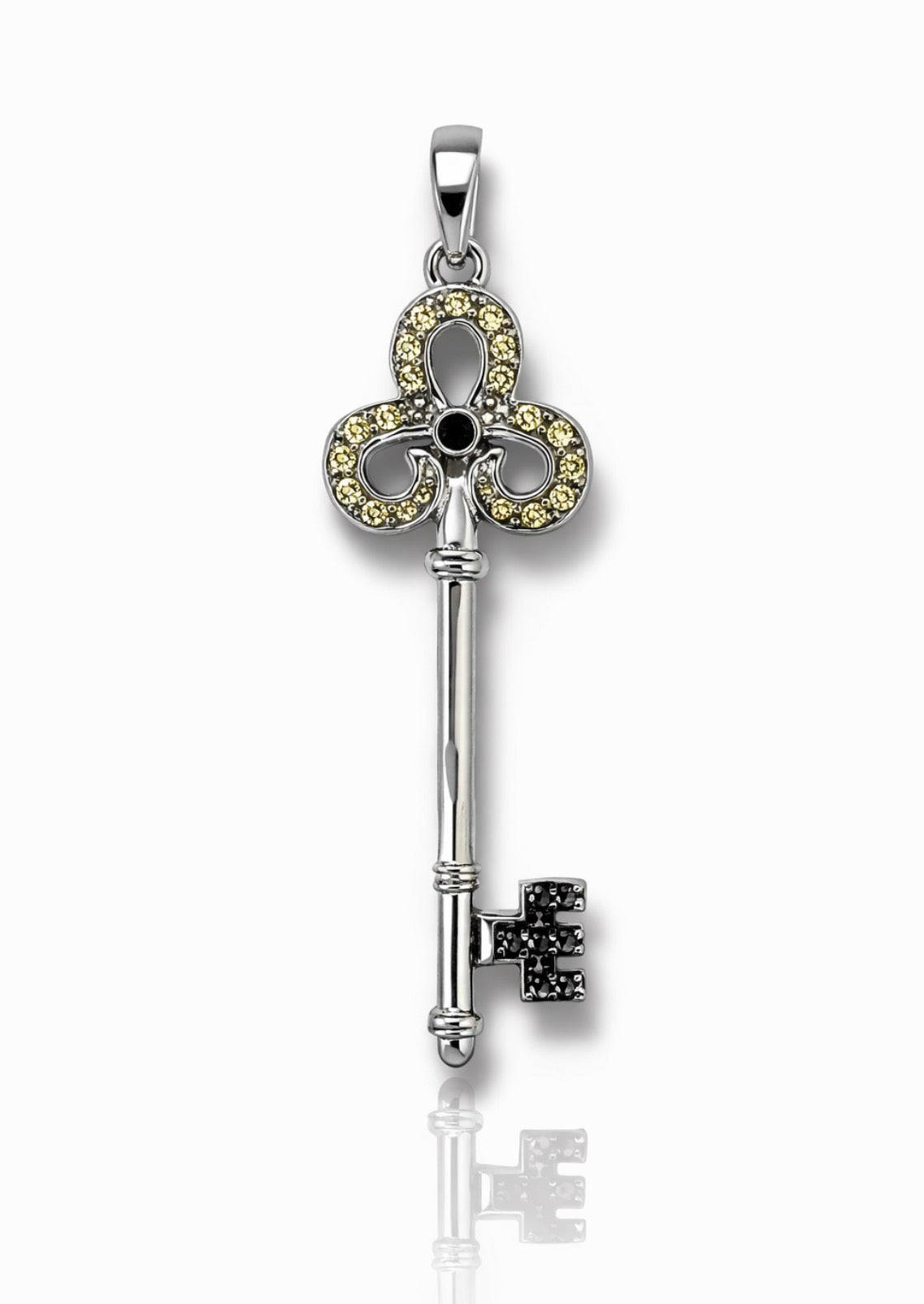 Golden Noir Fleur Key Pendant