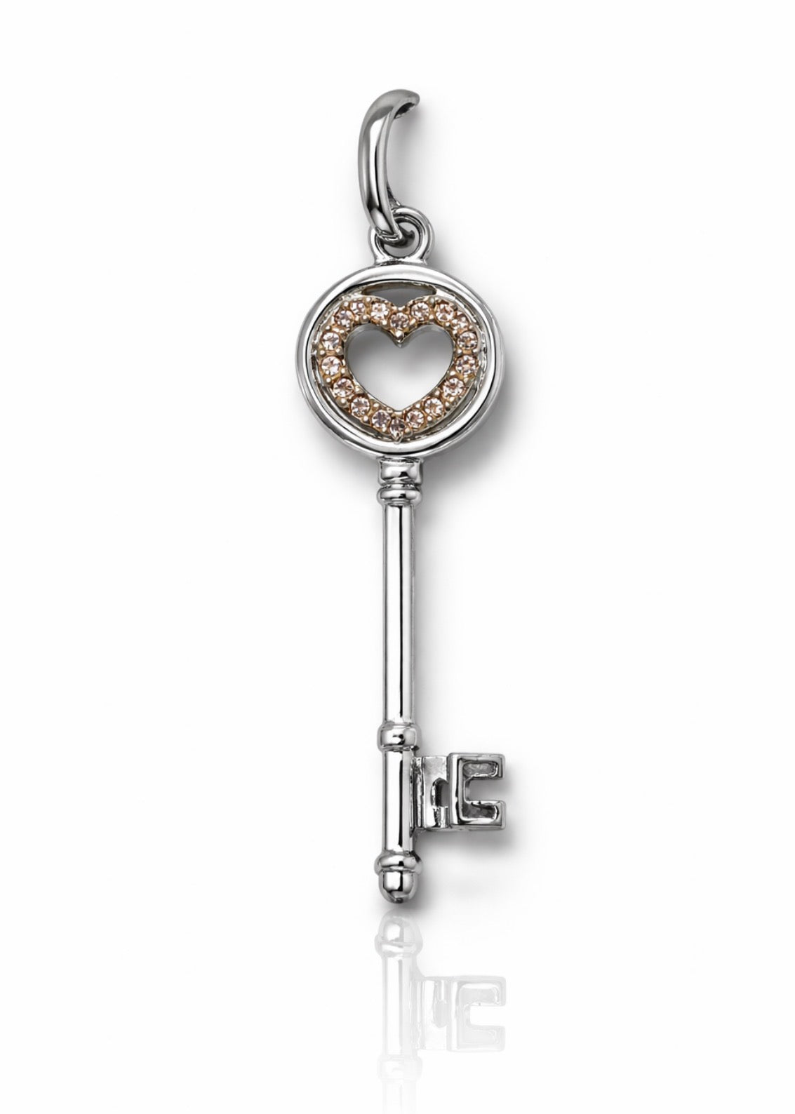Champagne Heart Key Pendant