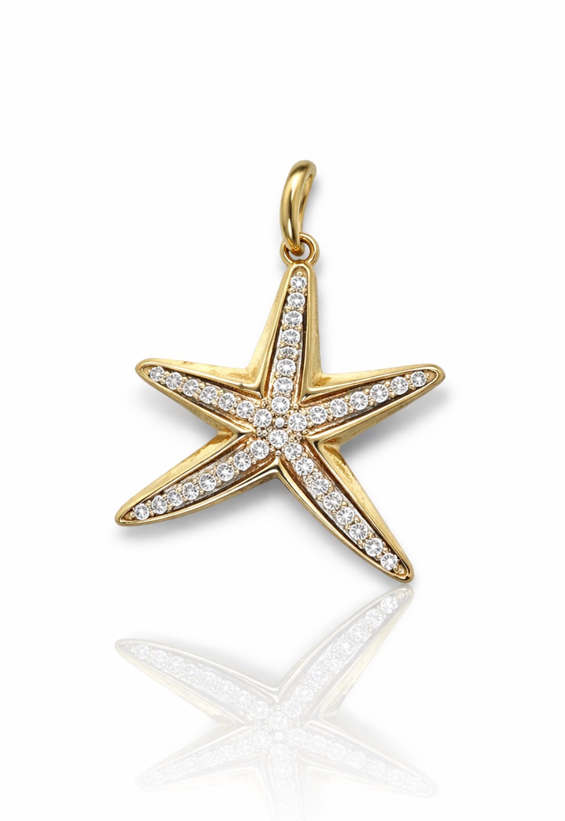 Golden Starfish Diamond Pendant
