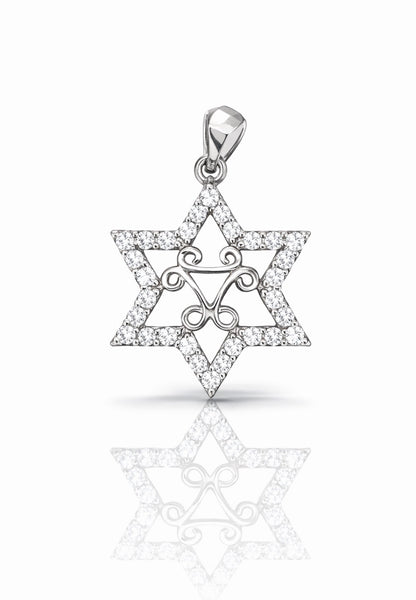 Radiant Diamond Star of David Pendant