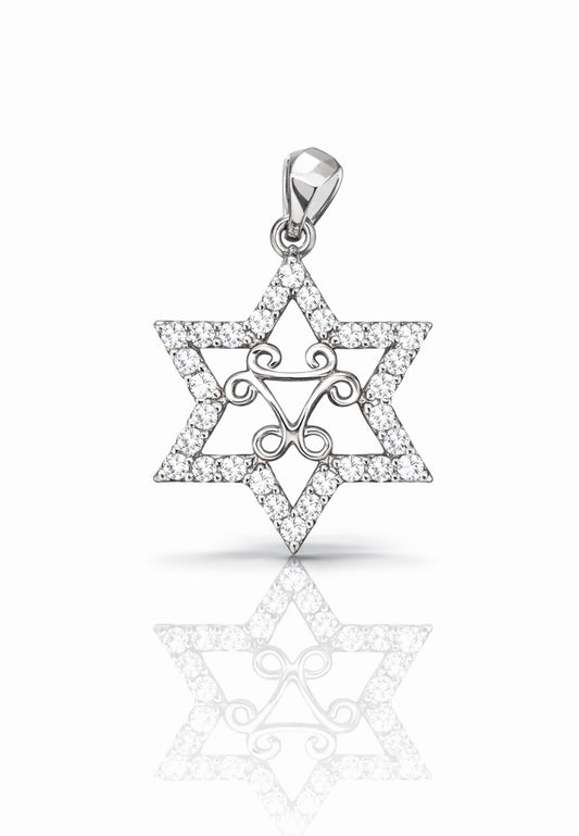 Radiant Diamond Star of David Pendant