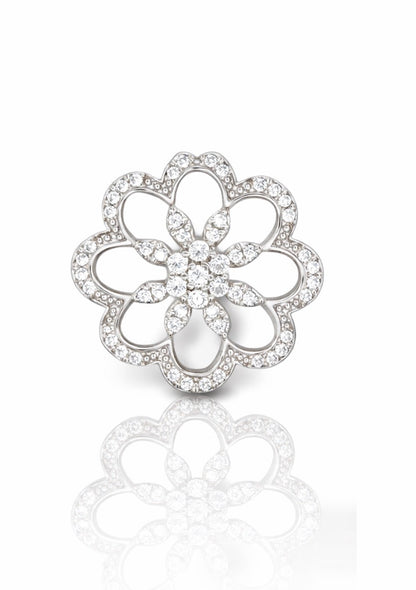 Diamond Blossom Floral Pendant