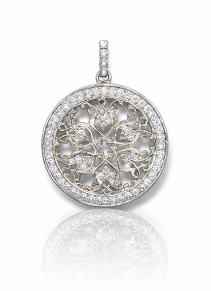 Eternal Tree of Life Diamond Circle Pendant