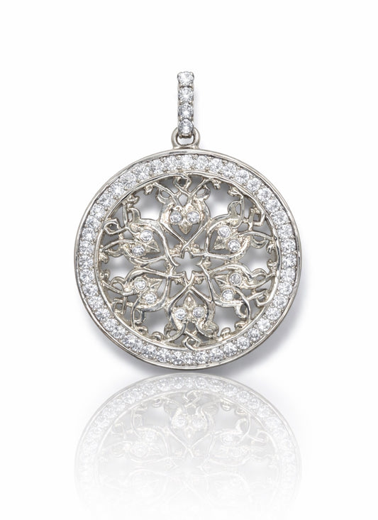 Eternal Tree of Life Diamond Circle Pendant