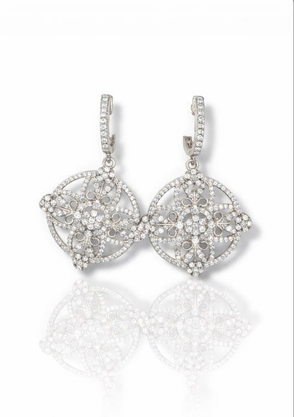 Celestial Bloom Diamond Drop Earrings