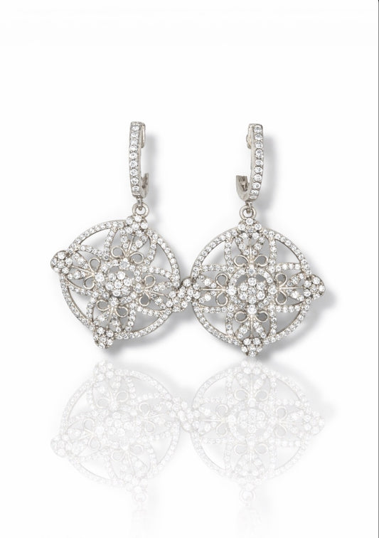 Celestial Bloom Diamond Drop Earrings