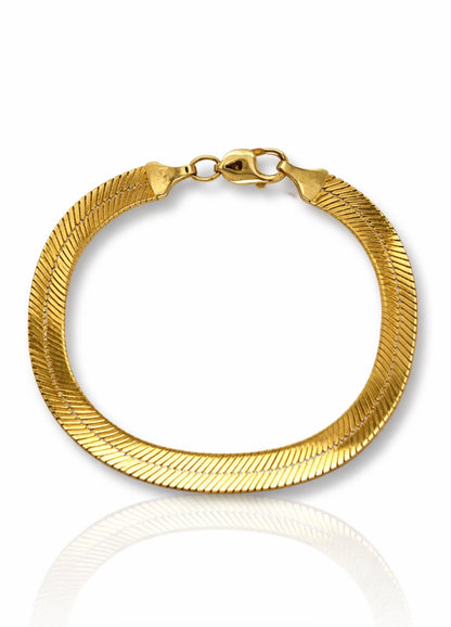 Classic 14K Gold Herringbone Bracelet