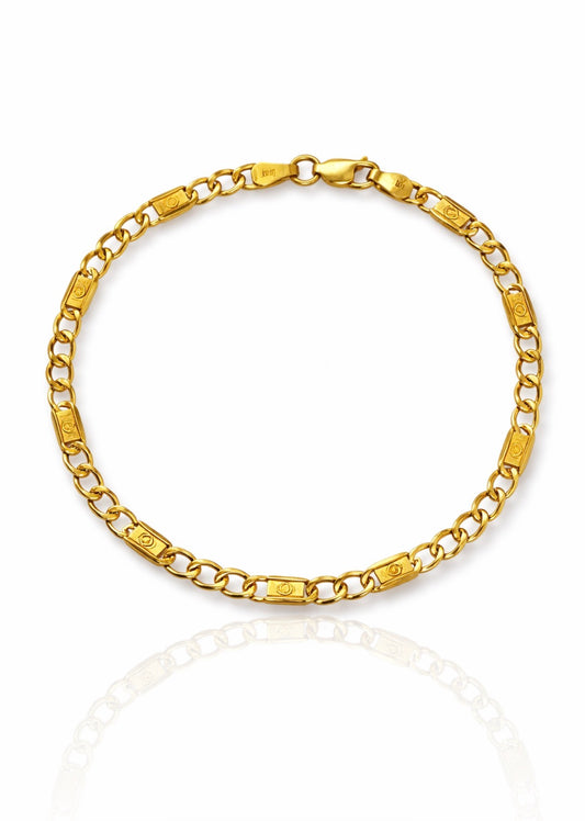 Modern Bar Link Gold Bracelet