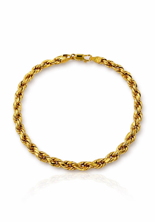 Classic Rope Chain Gold Bracelet