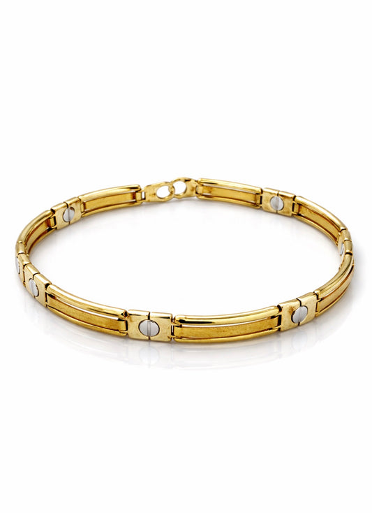 Two-Tone Modern Link Gold Bracelet