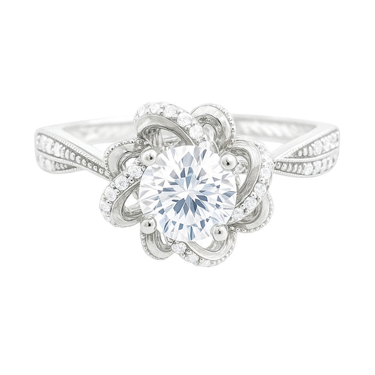 Round-Cut White Gold Ring