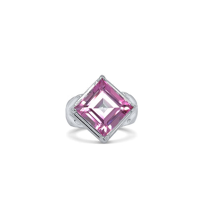 Pink Square Gold Ring