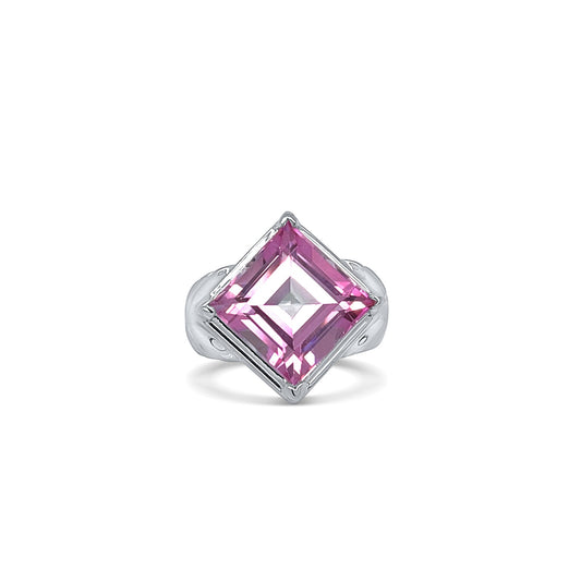 Pink Square Gold Ring