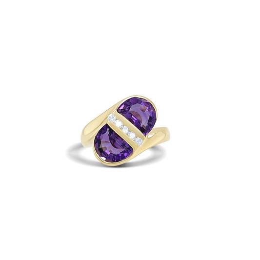 Special Cut Amethyst Gold Ring