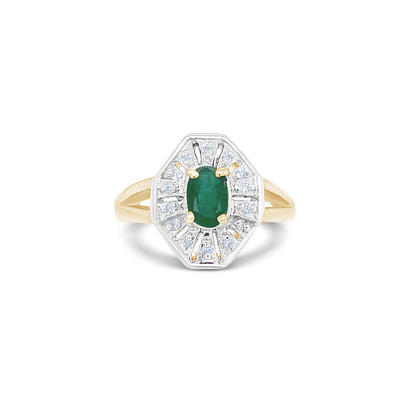 Oval-Shaped Emerald Gold Ring