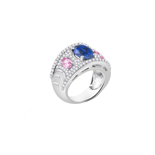 Trio Sapphires White Gold Ring