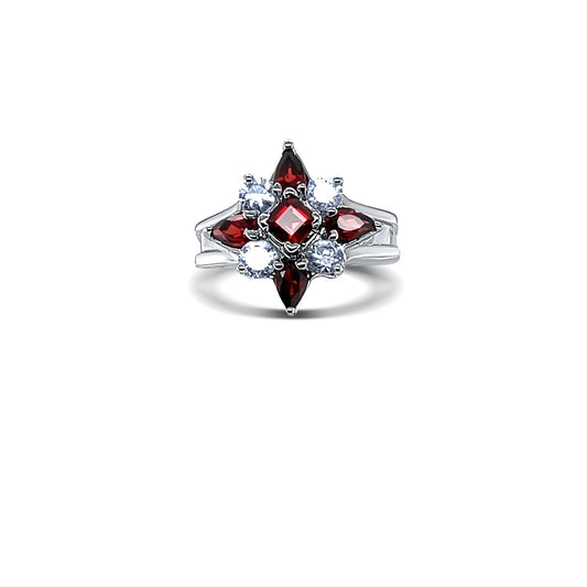 Star-Cut White Gold Ring