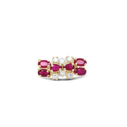 Ruby Oval-Cut Yellow Gold Ring
