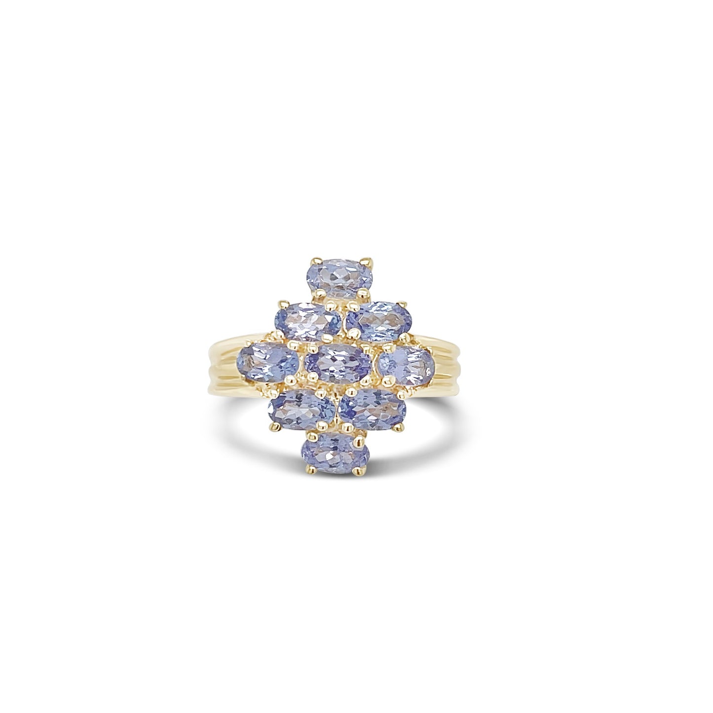 Tanzanite Oval-Cut Yellow Gold Ring