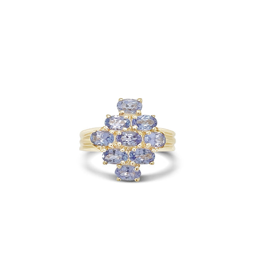 Tanzanite Oval-Cut Yellow Gold Ring