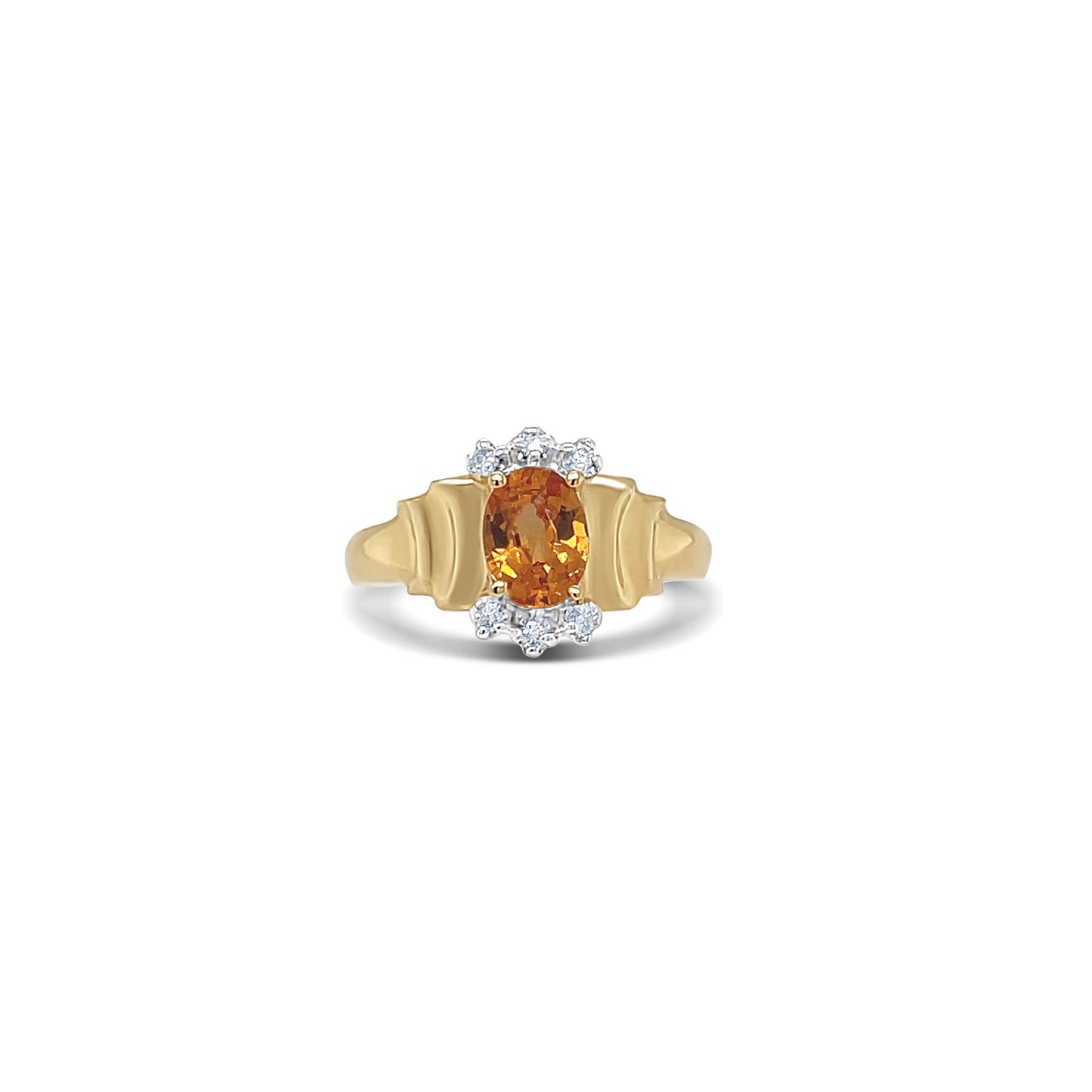 Citrine Oval-Cut Yellow Gold Ring