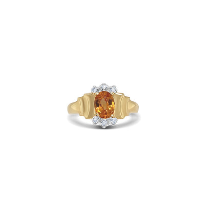 Citrine Oval-Cut Yellow Gold Ring