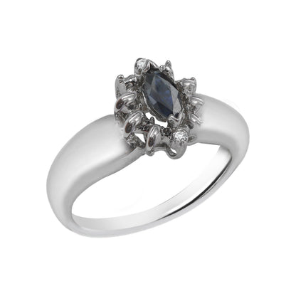 Marquise-Cut White Gold Ring