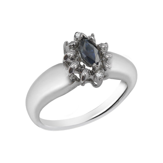 Marquise-Cut White Gold Ring