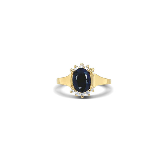 Midnight Sapphire Oval-Cut Gold Ring