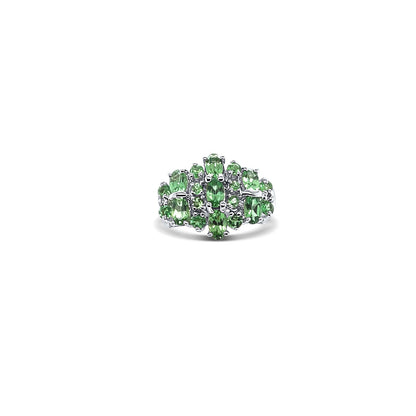Tsavorite Oval-Cut White Gold Ring