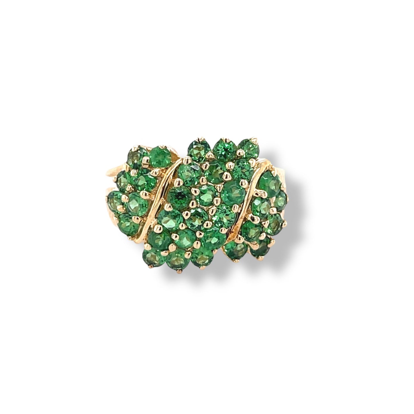Tsavorite Round-Cut Yellow Gold Ring