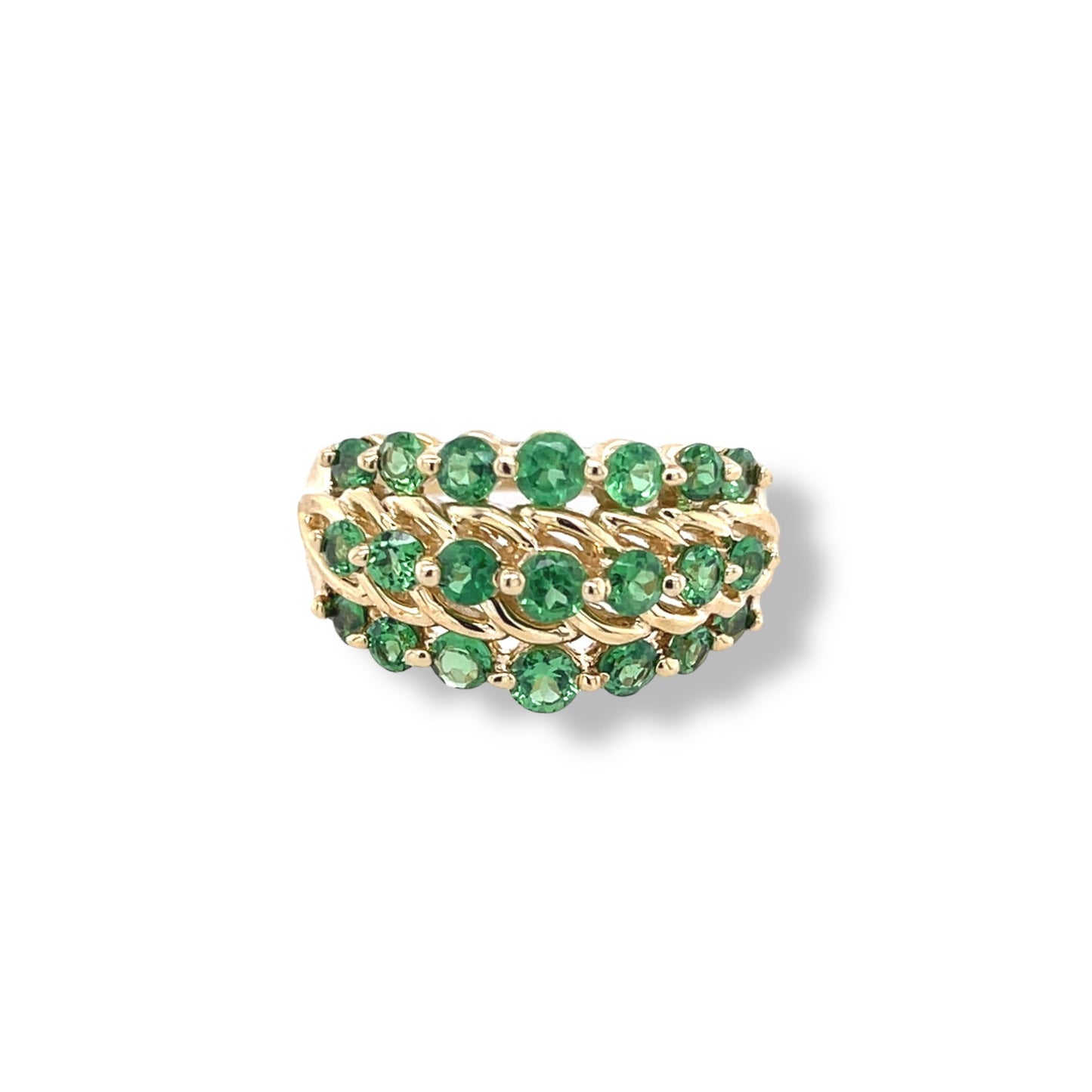 Tsavorite Round-Cut Yellow Gold Ring