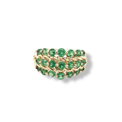 Tsavorite Round-Cut Yellow Gold Ring
