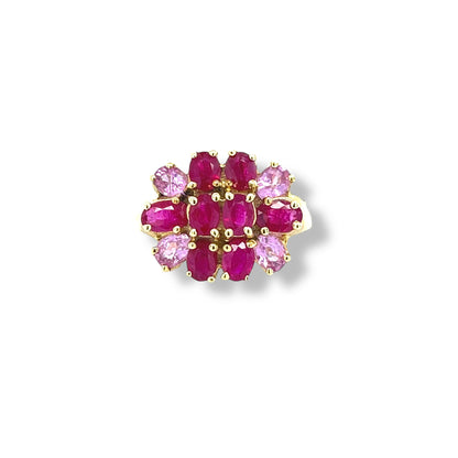 Rupali and Pink Sapphire Oval-Cut Yellow Gold Ring